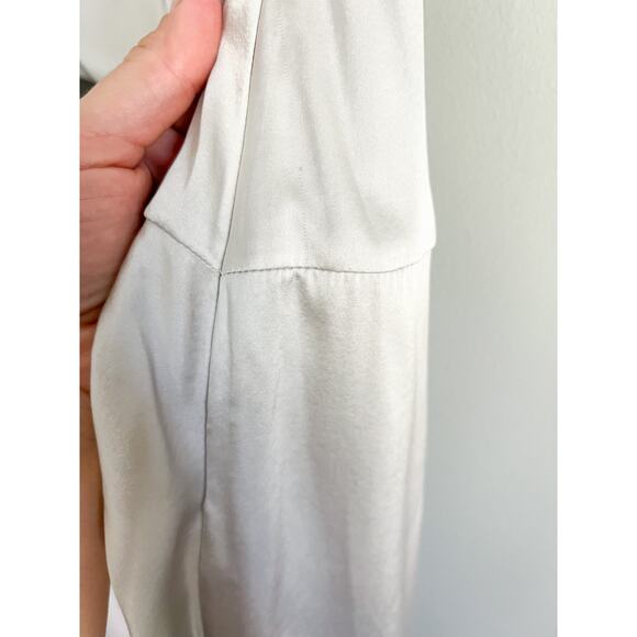 Retrofete | Drisana Silk Satin Ruched Dress | Silver | Size XS - Picture 8 of 12